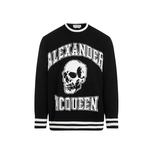 Alexander McQueen Pullover Black Logo Wool Sweater Black