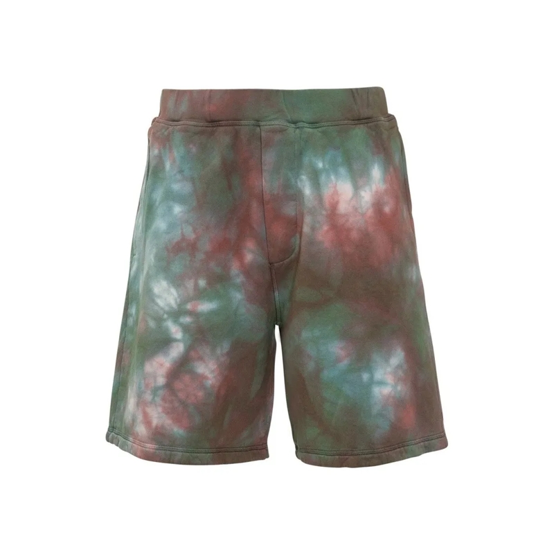Dsquared2 Casual Shorts Cotton Tie-Dye Shorts With Elastic Waist Grey