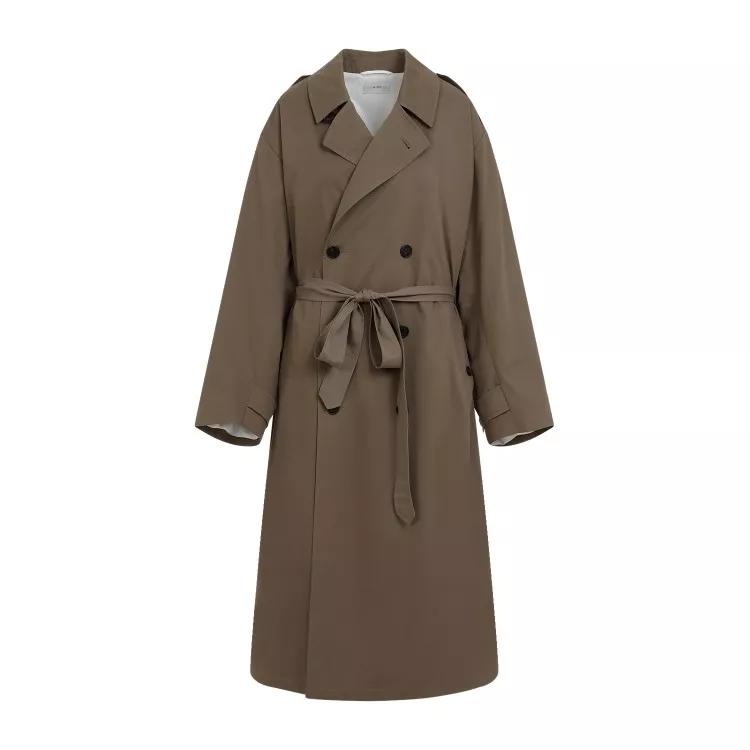 The Row - Taupe Brown Cotton Montrose Coat - Größe M - brown