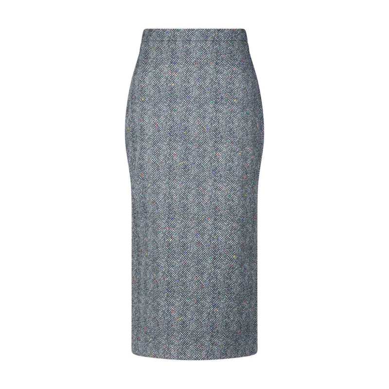 Givenchy Midirok Midi-Bleistiftrock mit Fischgrätenmuster Schwarz