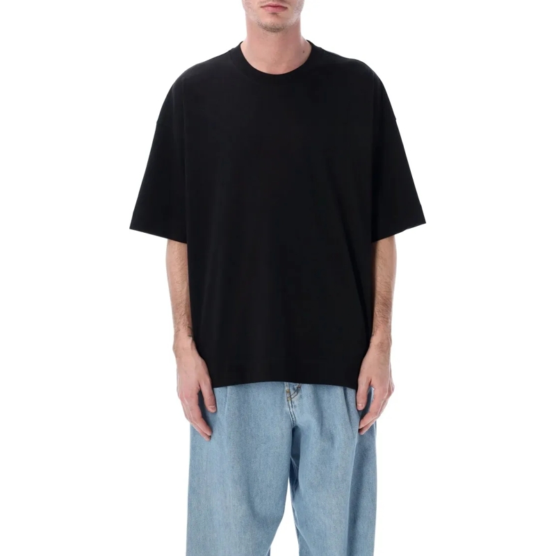 Dries Van Noten T-shirt Boxy Black T-Shirt With Structured Silhouette Black