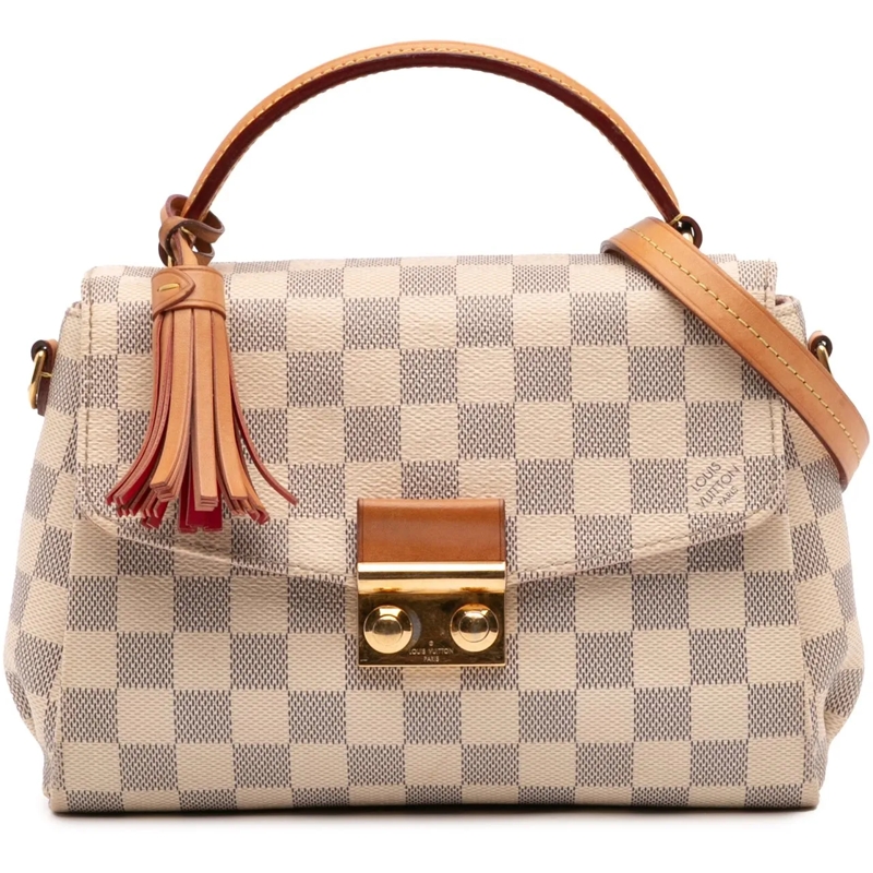 Louis Vuitton Sac à bandoulière Damier Azur Croisette weiß