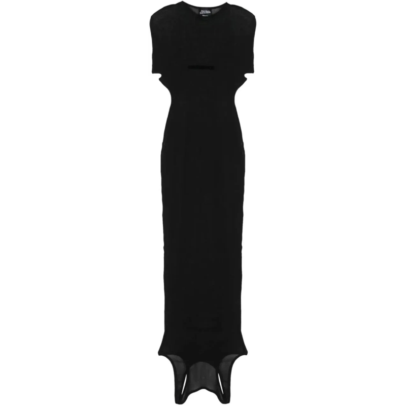 Jean Paul Gaultier Midikleid Mesh Double  Side Dress Black schwarz