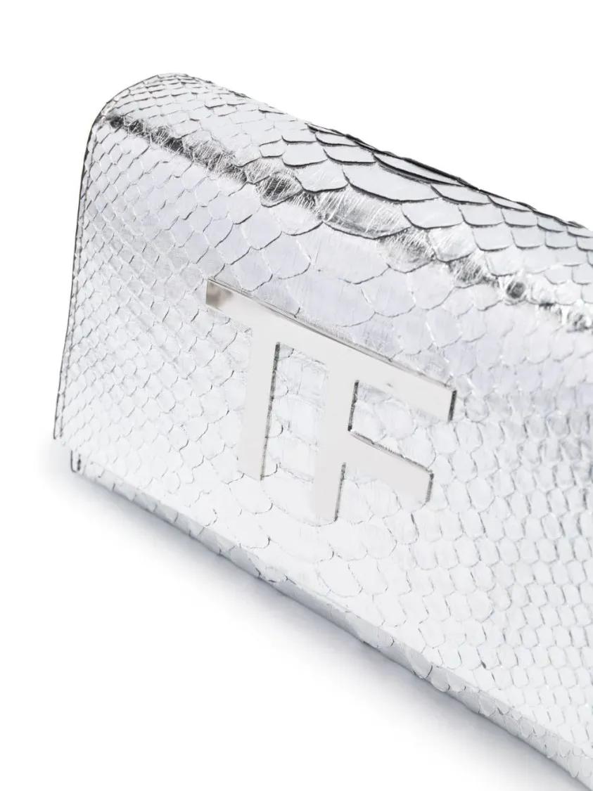 Tom Ford Hobo bags Tf Disco Silver Python Bag in zilver