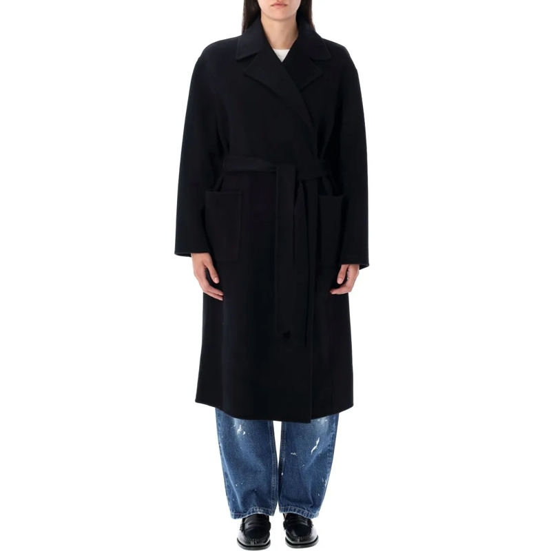 Polo Ralph Lauren  Double-Faced Wool Wrap Coat Black