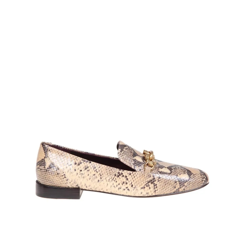 Tory Burch Balletschoenen Python Print Leather Loafers Multicolor
