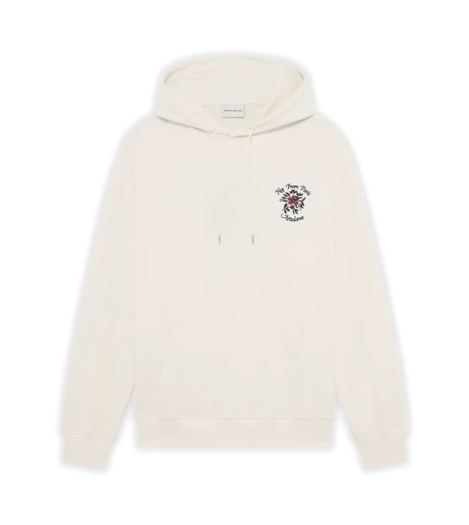 Drôle De Monsieur - Hoodie mit Slogan-Fleurs-Stickerei - Größe XS - creme