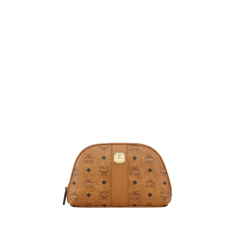 MCM Make-Up-Täschchen Pouches Aren Kosmetiktasche in Visetos cognac