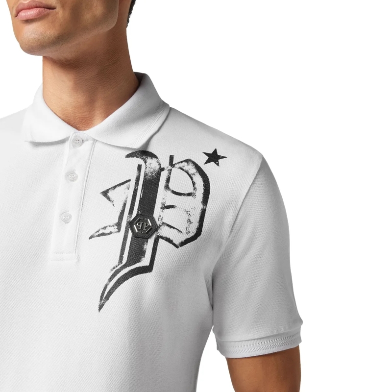 Philipp Plein Top Poloshirt Skull&Bones weiss(Image 6)