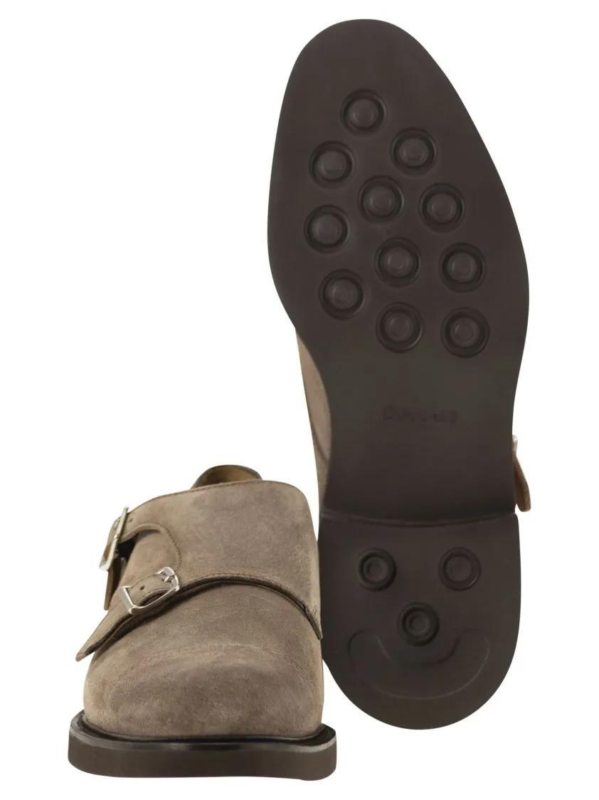 Thumbnail - Doucal's Loafer - Double Suede Buckle Shoes With Tone-On-Tone Stitch - Gr. 43 (EU) - in Beige - für Damen