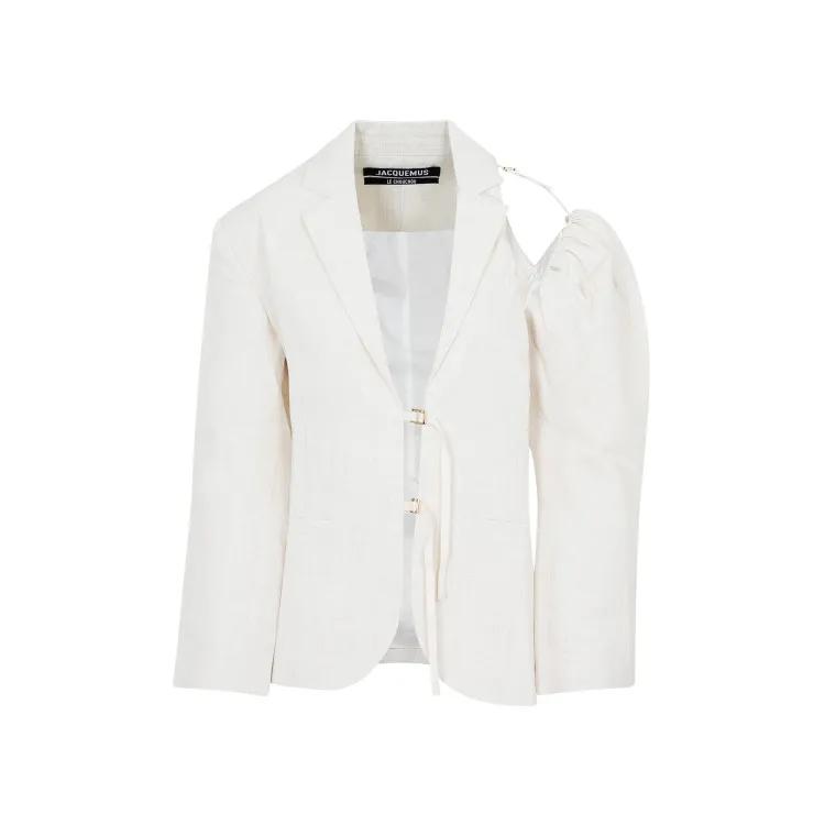 Jacquemus - Off White Linen Galliga Jacket - Größe 34 - weiß