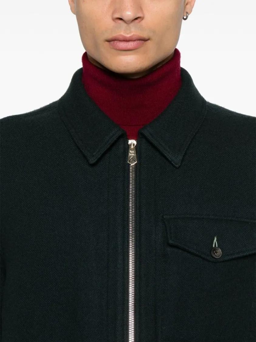 Paul Smith - Dark Green Zip Shirt Jacket - Größe L - schwarz