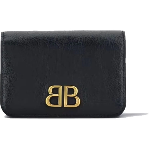 Balenciaga Geldbörse Balenciaga Leather BB Wallet And Card Holder schwarz