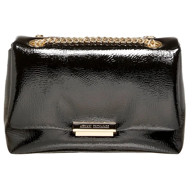 Armani Exchange Schultertasche Glossy Textured Shoulder Bag Black