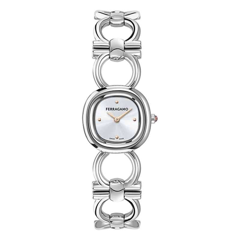 Salvatore Ferragamo Quarzuhr Analoge Quarzuhr Za-Double Gancini Jewel-F silber
