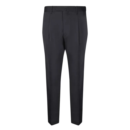 Dell'oglio Slim Fit Trousers In Stretch Wool Fabric Black 