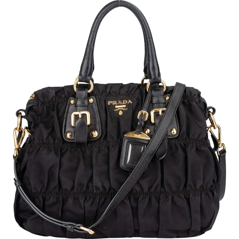 Prada Schultertasche Prada Quilted Nylon City Handbag schwarz