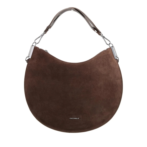 Coccinelle Coccinellesunup Suede Fondant Brown Hobo Bag