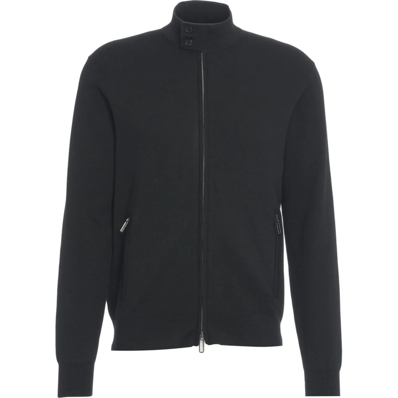 Paolo Pecora Doudoune Knitted jacket with stand-up collar schwarz