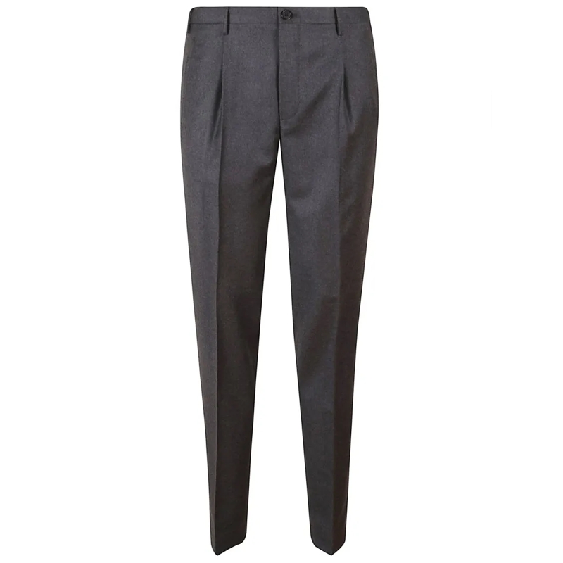 Incotex Pantalon de costume Tailored Straight-Leg Trousers With Subtle Pleats Grey