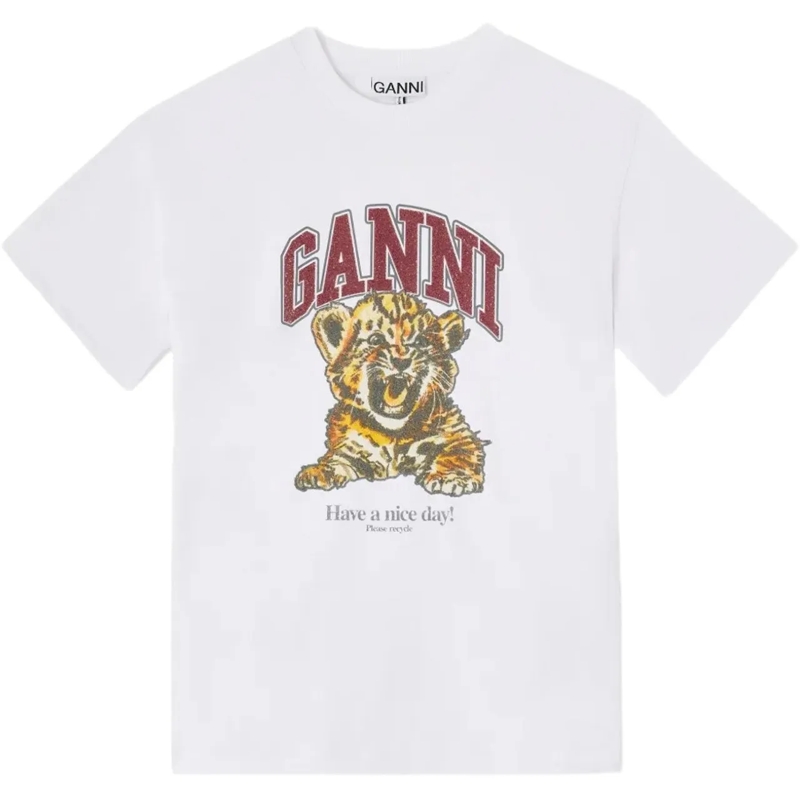 GANNI T-Shirt T-shirt wit weiß