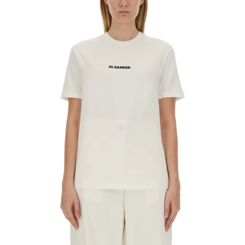 Jil Sander T-Shirts Regular Fit Cotton T-Shirt With Logo Detail White