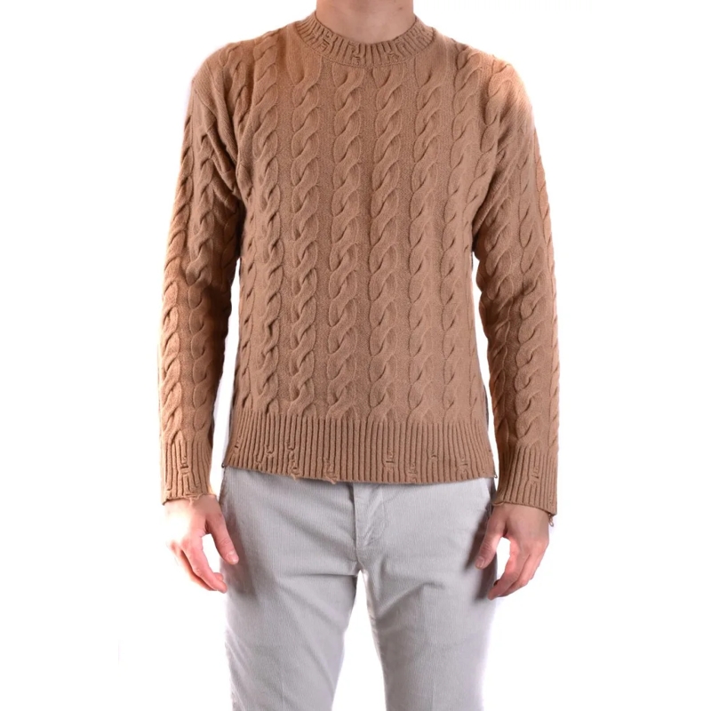 Laneus Trui Cable Knit Sweater In Warm Camel Tone Neutrals