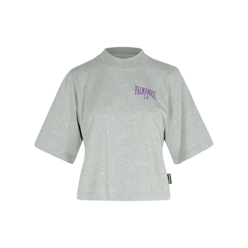 Palm Angels College' Grey Cotton T-Shirt Grey Magliette