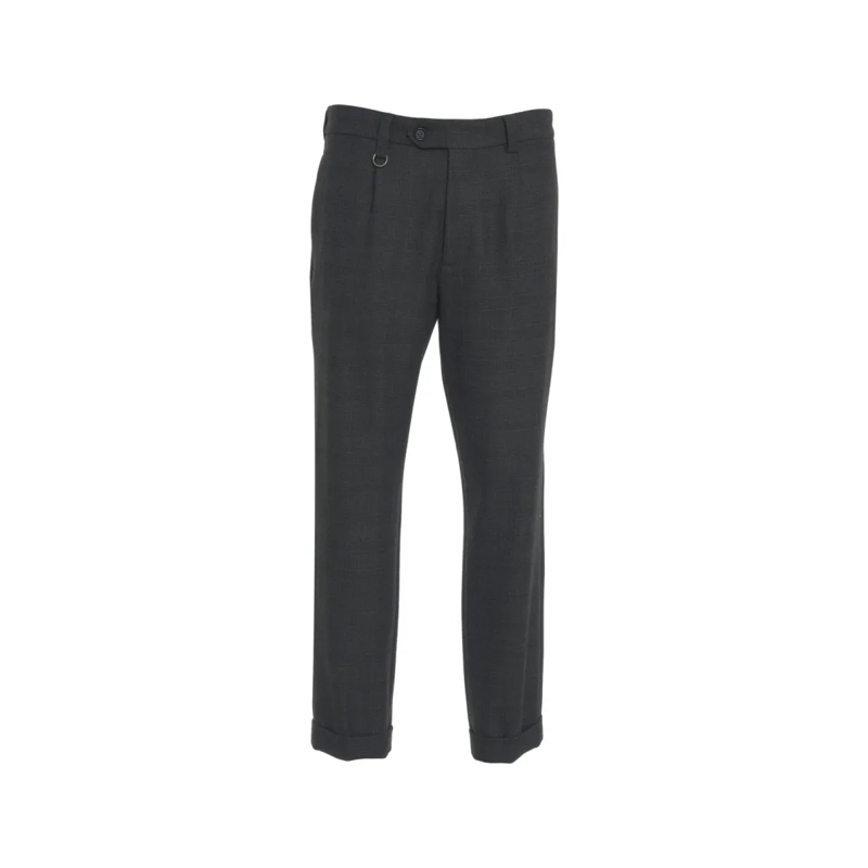 Paolo Pecora Chino Relaxed-Fit Chino Pants With Pleats And Rolled Hem Black