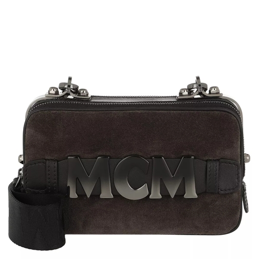 MCM Cubism Suede Crossbody Bag Mini Phantom Grey Camera Bag