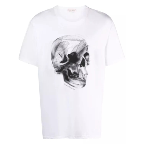 Alexander McQueen White Skull Print T-Shirt White 