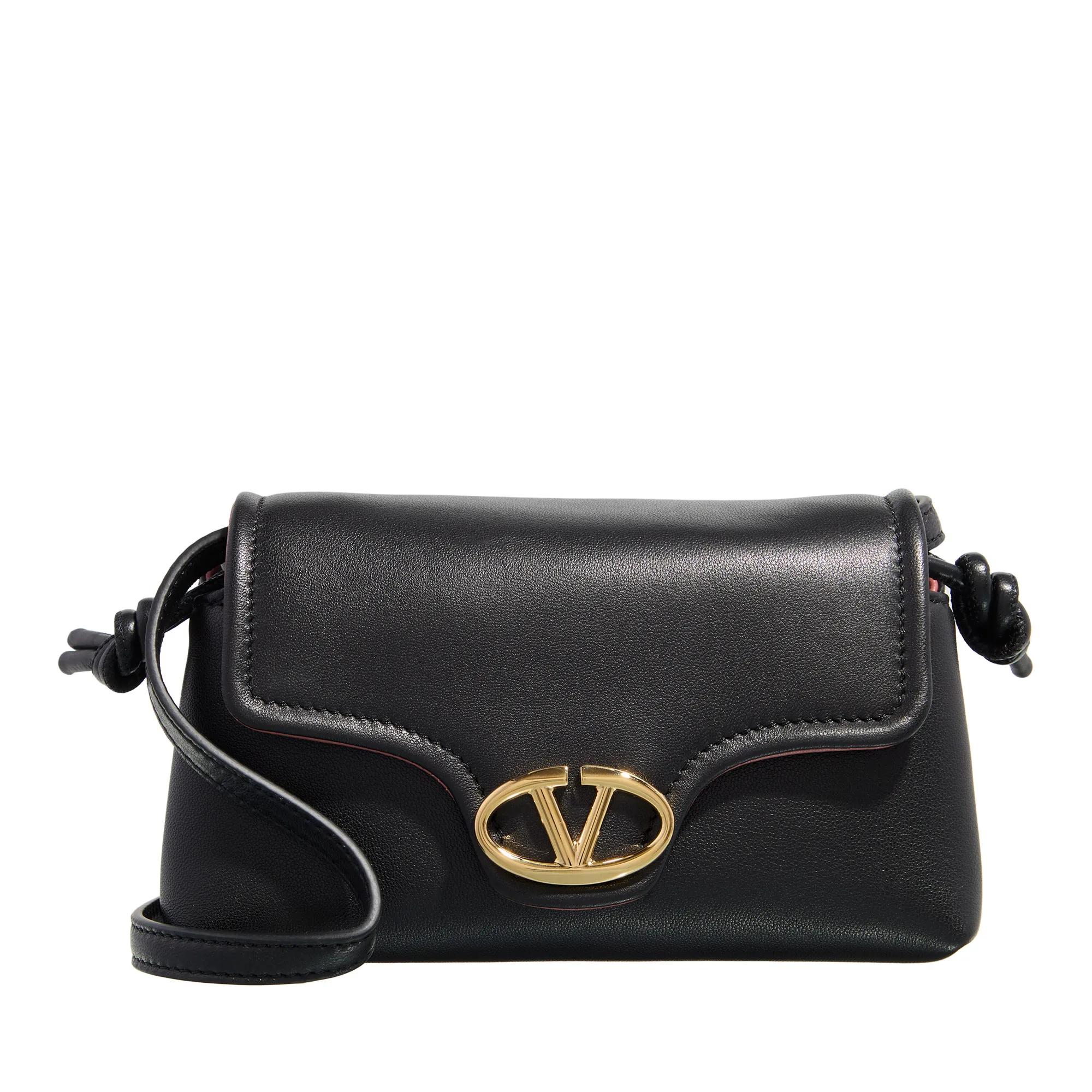 Valentino Garavani Crossbody Bags - Mini Drawstring VLogo Soft Nappa - Gr. unisize - in Schwarz - für Damen