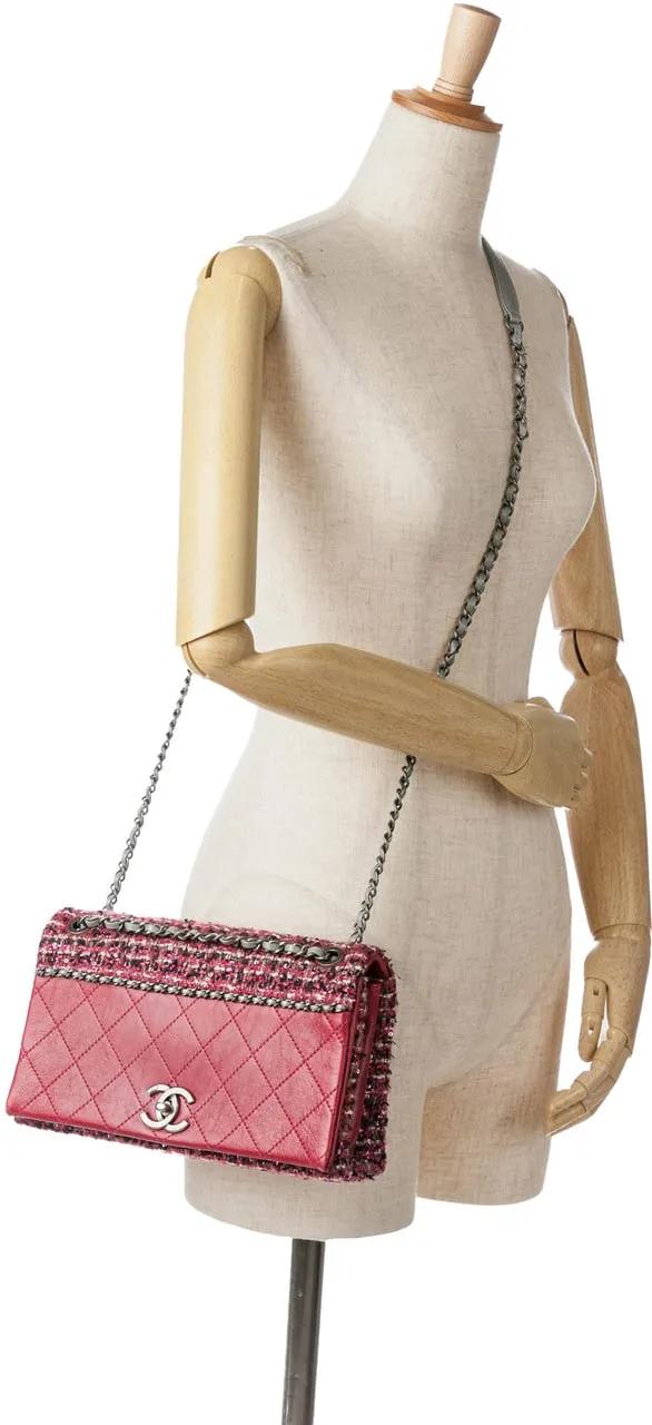 Thumbnail - Chanel Hobo Bags - 2017-2018 CC Lambskin and Tweed Flap - Gr. unisize - in Rot - für Damen