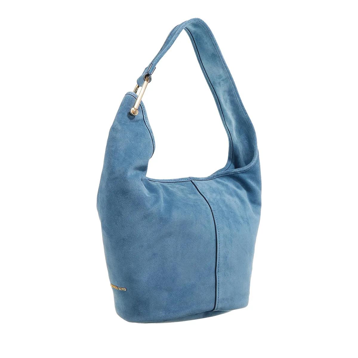 Michael Kors Denim Bucket Tas met Magneetsluiting Blue Dames