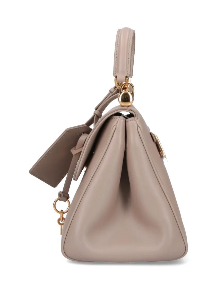 Thumbnail - Dolce&Gabbana Hobo Bags - Structured Handbag With Gold Hardware And Detachab - Gr. unisize - in Beige - für Damen