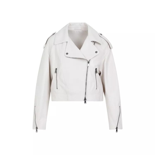 Brunello Cucinelli White Leather Jacket White 