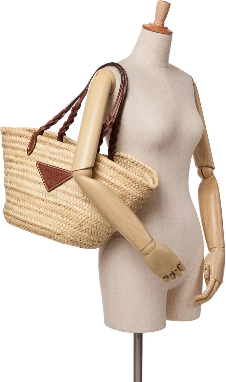 Thumbnail - Prada Shopper - Large Palmitto Vitello Basket Tote - Gr. unisize - in Braun - für Damen
