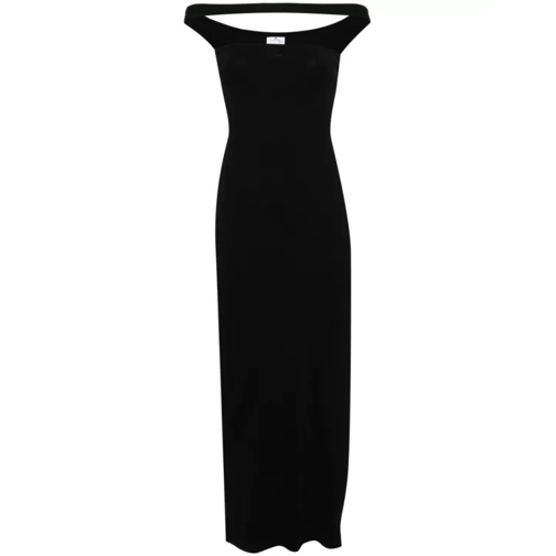 Courrèges Hyperbole 90'S Rib Long Dress Black 