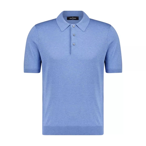 Gran Sasso Poloshirt aus hochwertiger Seide 48104465072474 Blau 