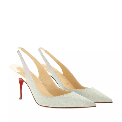 Christian Louboutin Clare Sling 80 Glitter Pumps Silver Tacchi