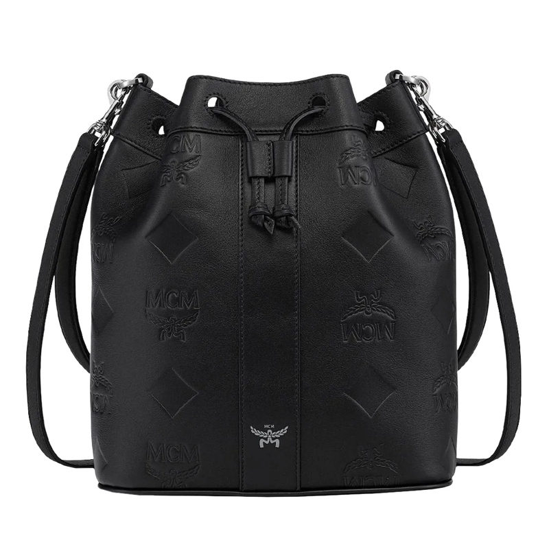 MCM Bucket Bag Dessau Lthr Drawstring Med Bk Black