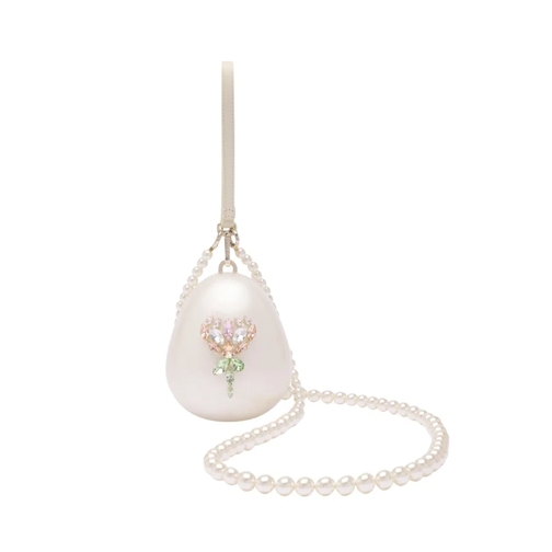 Simone Rocha Sac à bandoulière Micro Egg Bag Pearl Crossbody White