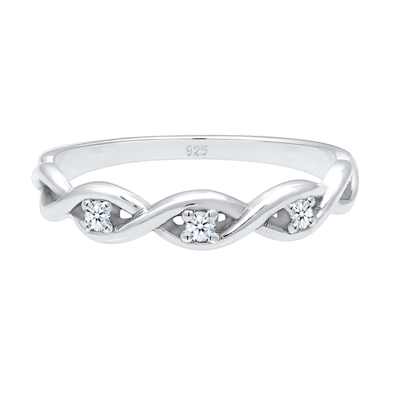 Elli Diamantring Ring Elli DIAMONDS Ring Knoten Unendlich Diamant ( silber(Image 2)