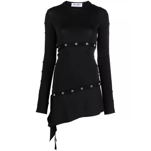 The Attico Black Studded Mini Dress Black 