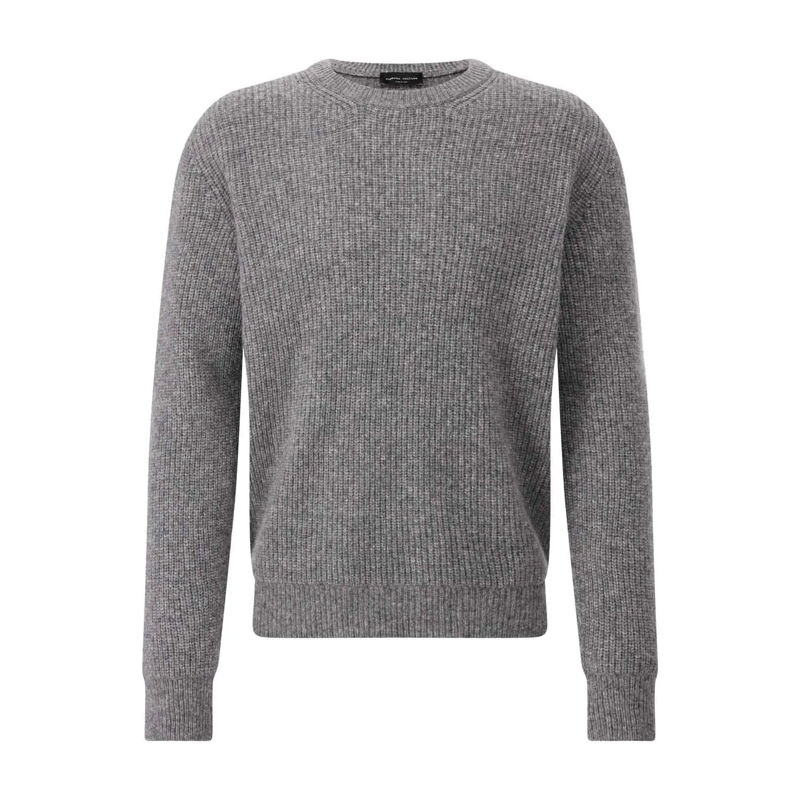 Roberto Collina Pull Strickpullover aus Woll-Mix Grau