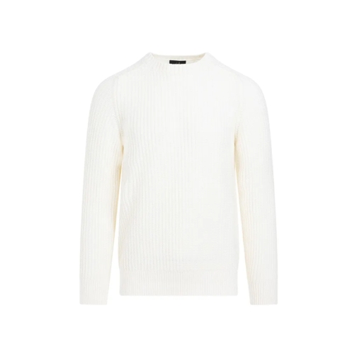 Dunhill Trui Open Knit Crewneck Off White Cotton Pullover White