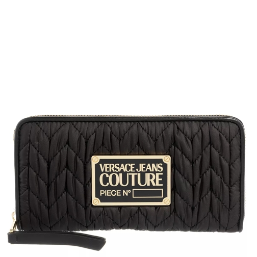 Versace Jeans Couture Range O Quilted Nylon Wallet Black Portemonnaie mit Zip-Around-Reißverschluss