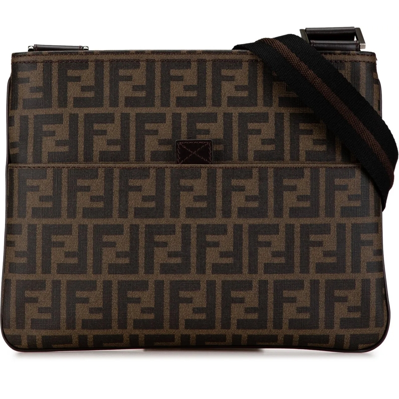 Fendi Schultertasche Zucca Coated Canvas Crossbody braun