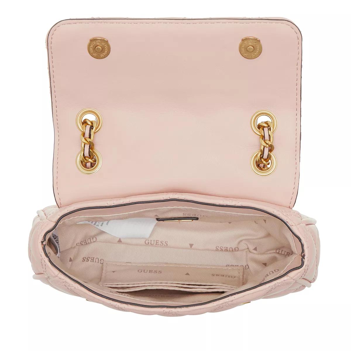 Guess Giully Quilted Small Top Zip Shoulder Bag - Apricot Cream