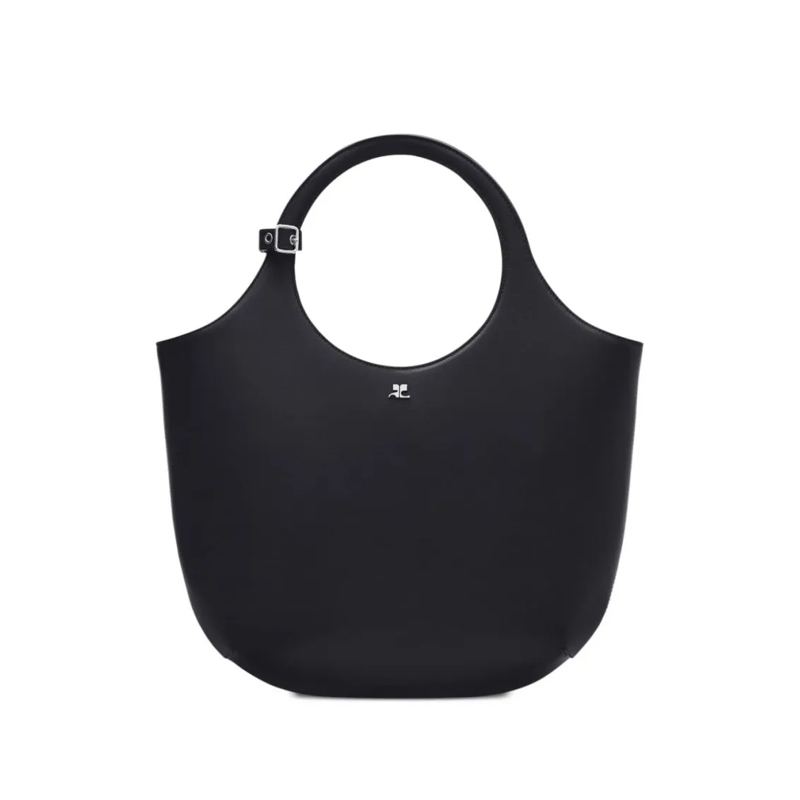 Courrèges Schultertasche Smooth Grain Black Handbag Black